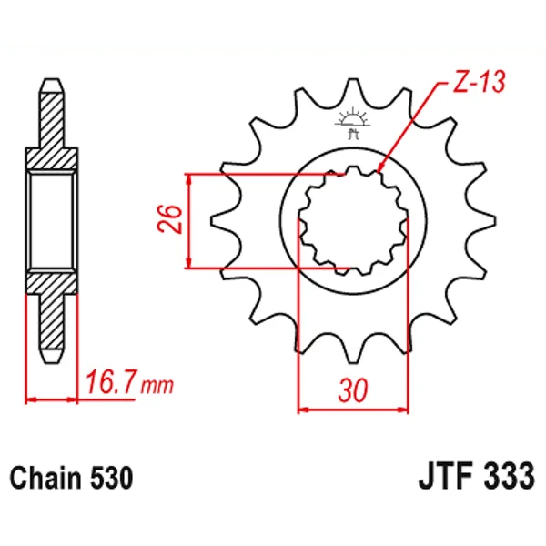 Преден пиньон JTF333 – 16 зъба