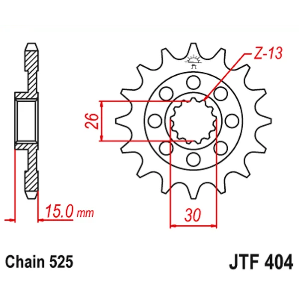 Преден пиньон JTF404 – 17 зъба