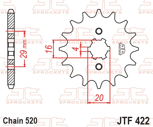 Преден пиньон JTF422 – 12 зъба