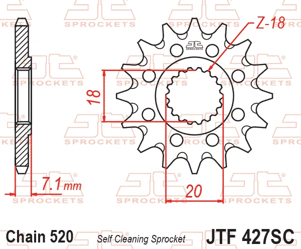 Преден пиньон JTF427SC – 13 зъба (самопочистващ се)
