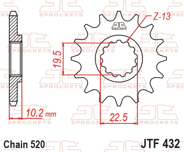 Преден пиньон JTF432 – 12 зъба