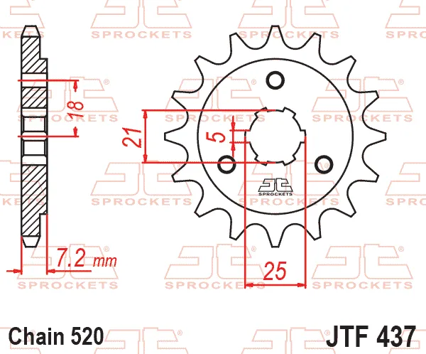 Преден пиньон JTF437 – 14 зъба