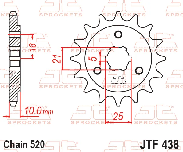 Преден пиньон JTF438 – 15 зъба