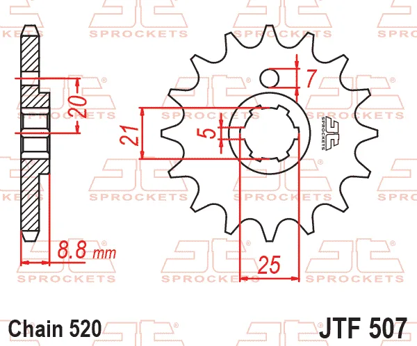 Преден пиньон JTF507 – 13 зъба