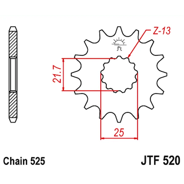 Преден пиньон JTF520 – 16 зъба