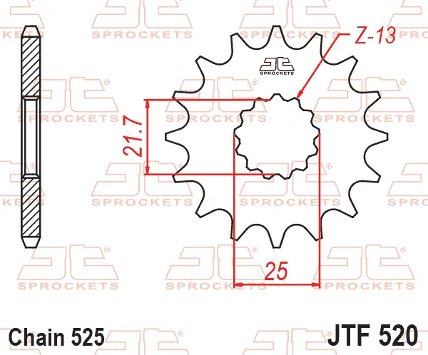 Преден пиньон JTF520RB – 15 зъба