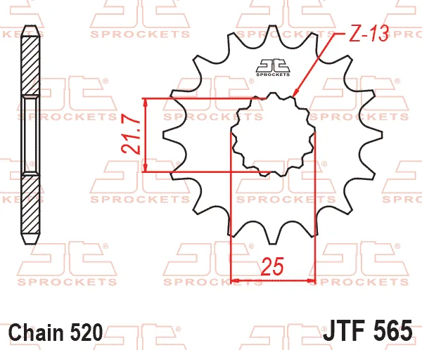 Преден пиньон JTF565RB – 15 зъба