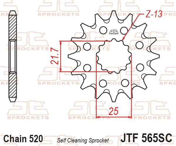 Преден пиньон JTF565SC – 14 зъба (самопочистващ се)