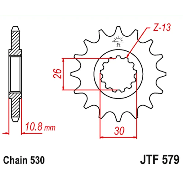 Преден пиньон JTF579RB – 17 зъба