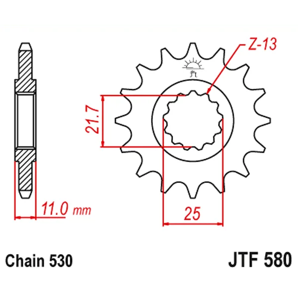 Преден пиньон JTF580 – 16 зъба