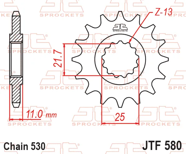 Преден пиньон JTF580 – 17 зъба