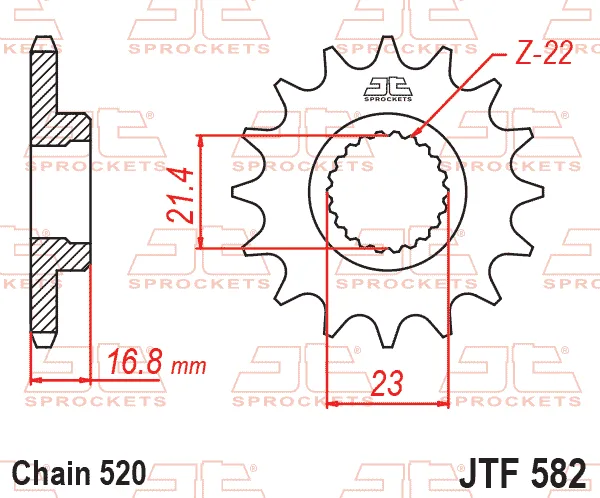Преден пиньон JTF582RB – 16 зъба