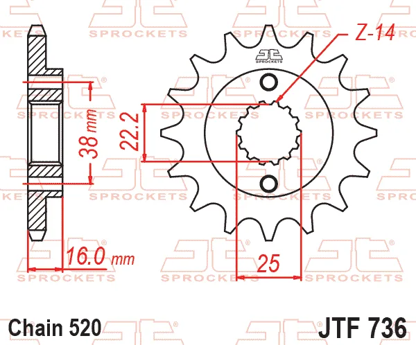 Преден пиньон JTF736 – 14 зъба