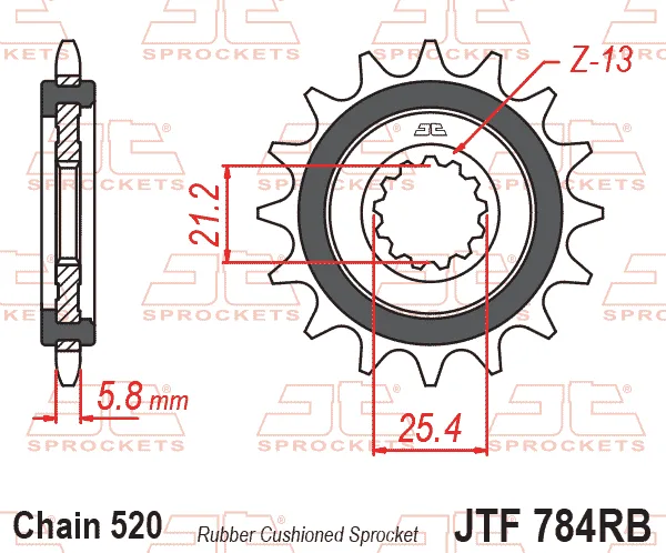 Преден пиньон JTF784RB – 15 зъба