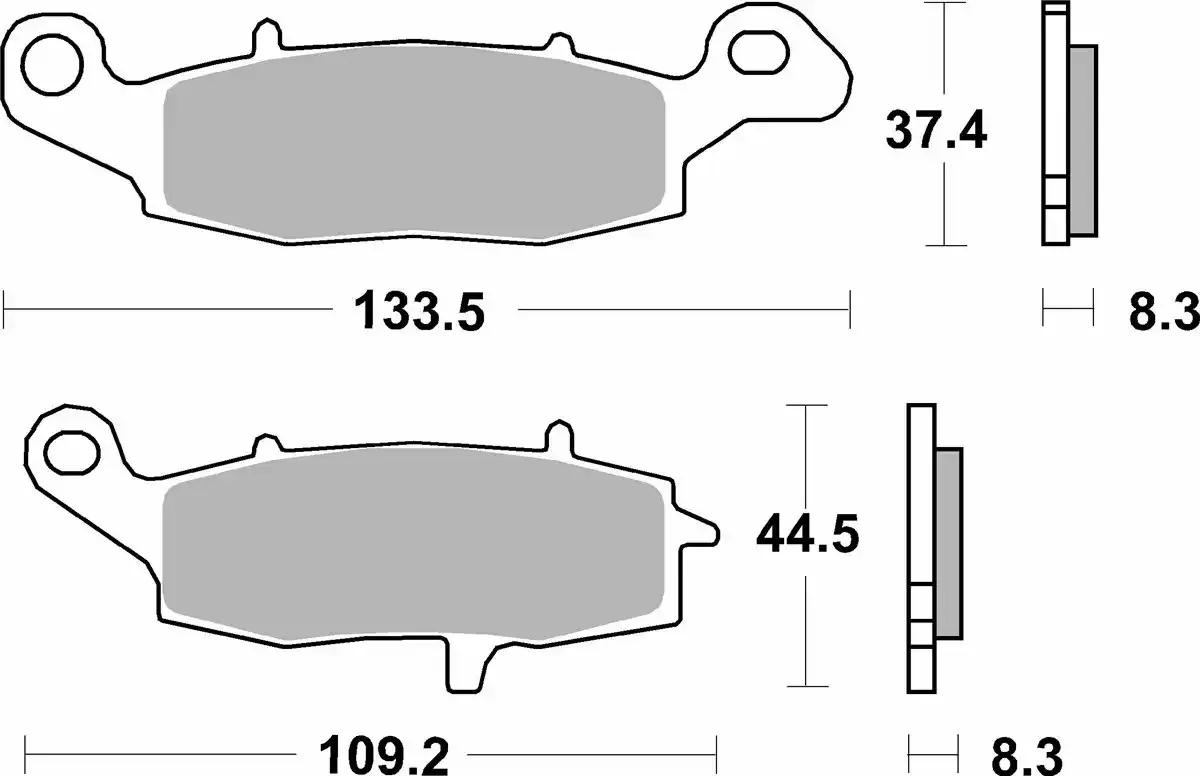 Предни накладки за улично/спортно каране SBS 705HS – синтеровани