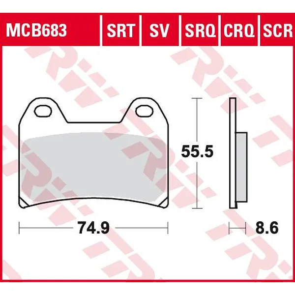 Предни накладки TRW MCB683TRQ – синтеровани