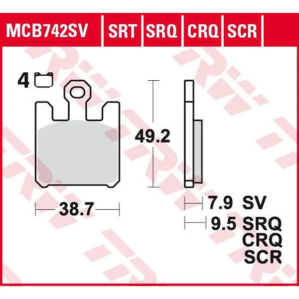 Предни накладки TRW MCB742SV – синтеровани
