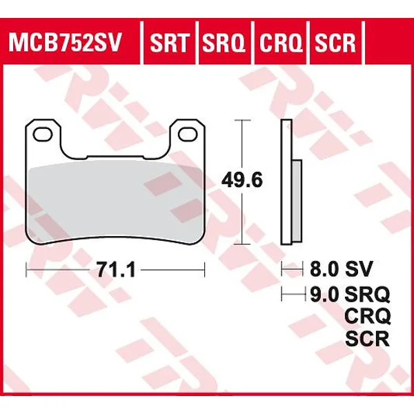 Предни накладки TRW MCB752SV – синтеровани