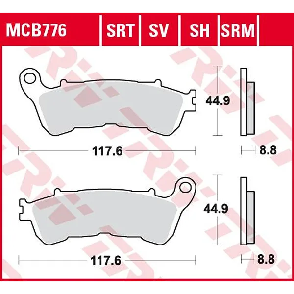 Предни накладки TRW MCB776PC – органични