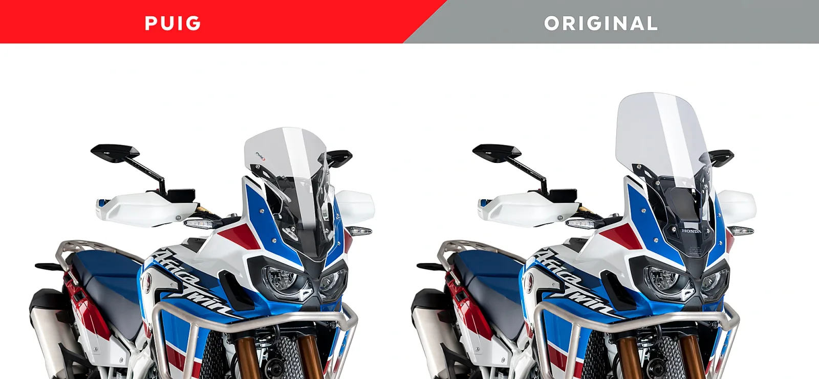 Puig Слюда Sport за Honda CRF 1000L Africa Twin (2016–2019), CRF 1000L Africa Twin Adventure Sports (2018–2019) – Опушена