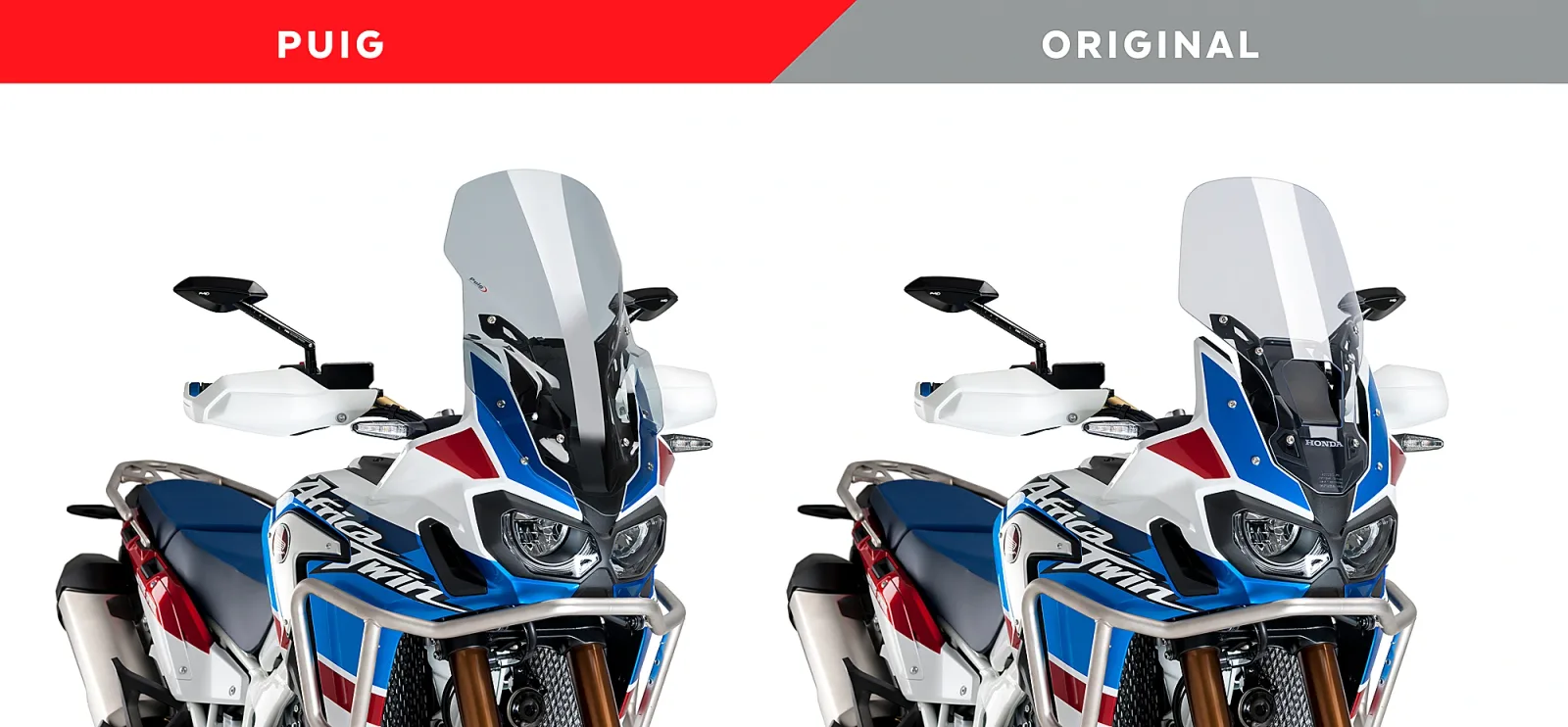 Puig Слюда Touring за Honda CRF 1000L Africa Twin (2016–2019), CRF 1000L Africa Twin Adventure Sports (2018–2019) – Опушена