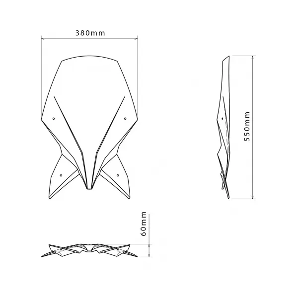 Puig Слюда Touring за KTM 990 Duke (2024–2026), 990 Duke R (2024–2026) – Прозрачна