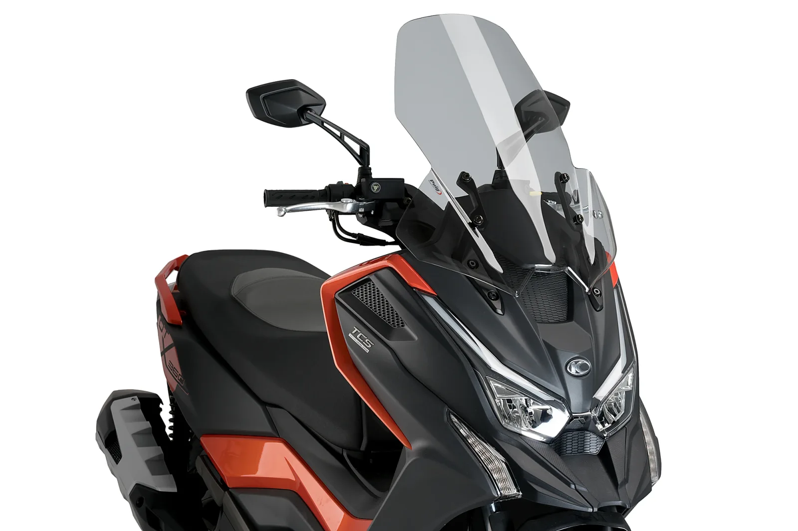 Puig Слюда V-Tech Line Touring за Kymco DT X125 (2022–2025), DT X350 (2022–2026), DT X360 (2023) – Опушена