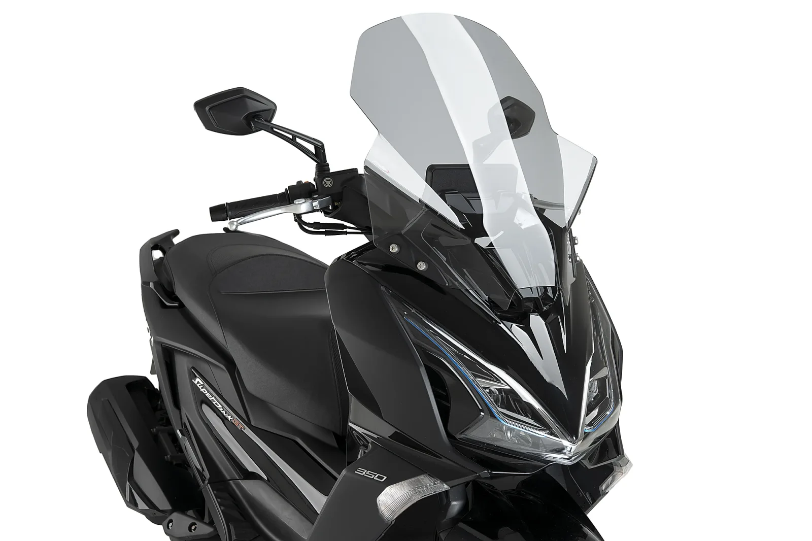 Puig Слюда V-Tech Line Touring за Kymco Super Dink 125 GT (2025–2026), Super Dink 350 GT (2025–2026) – Опушена