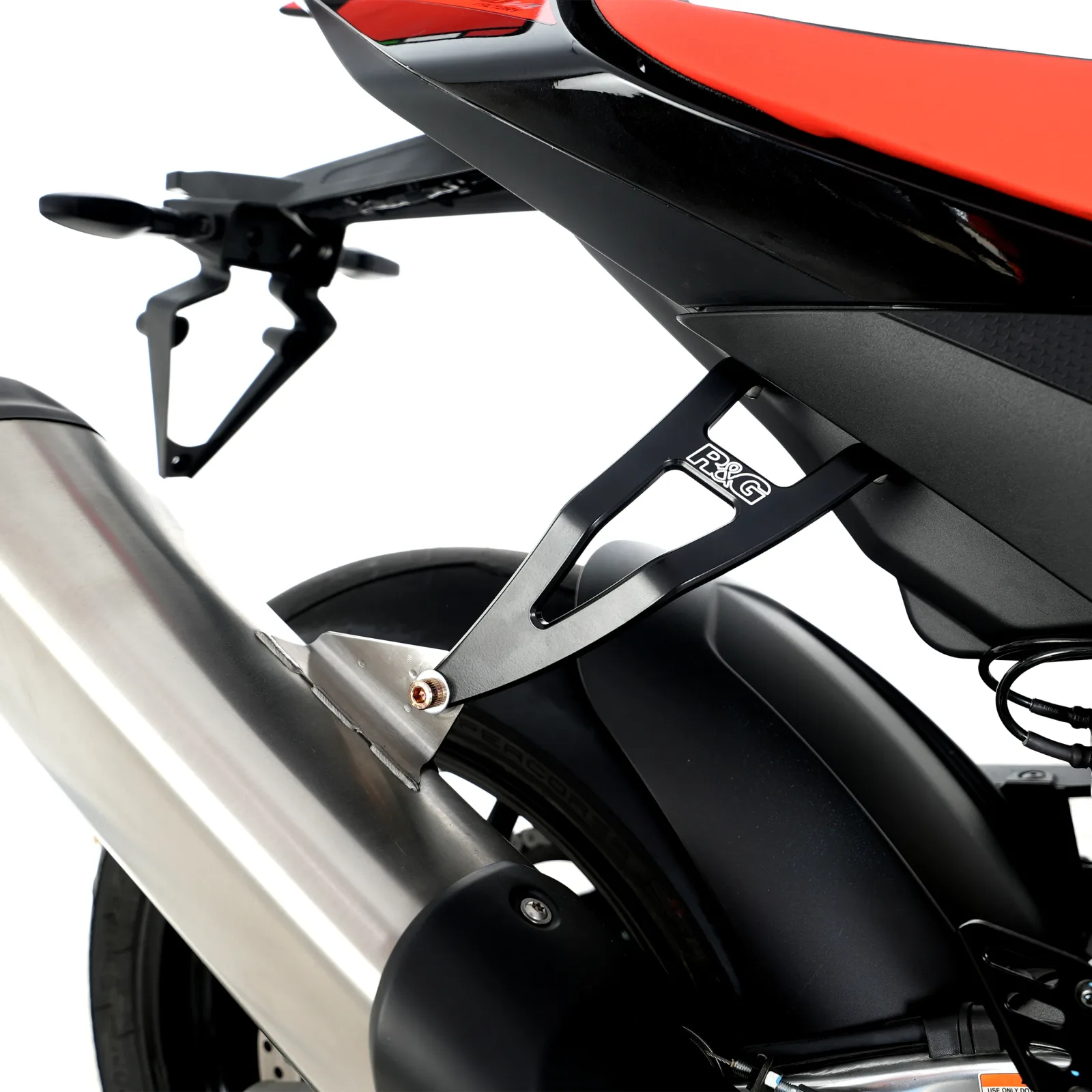 R&G Държач за ауспух за Aprilia RSV4 1100 Factory (2019–2024), Tuono V4 1100 RR (2021–2023) и др. (EH0091BKA)