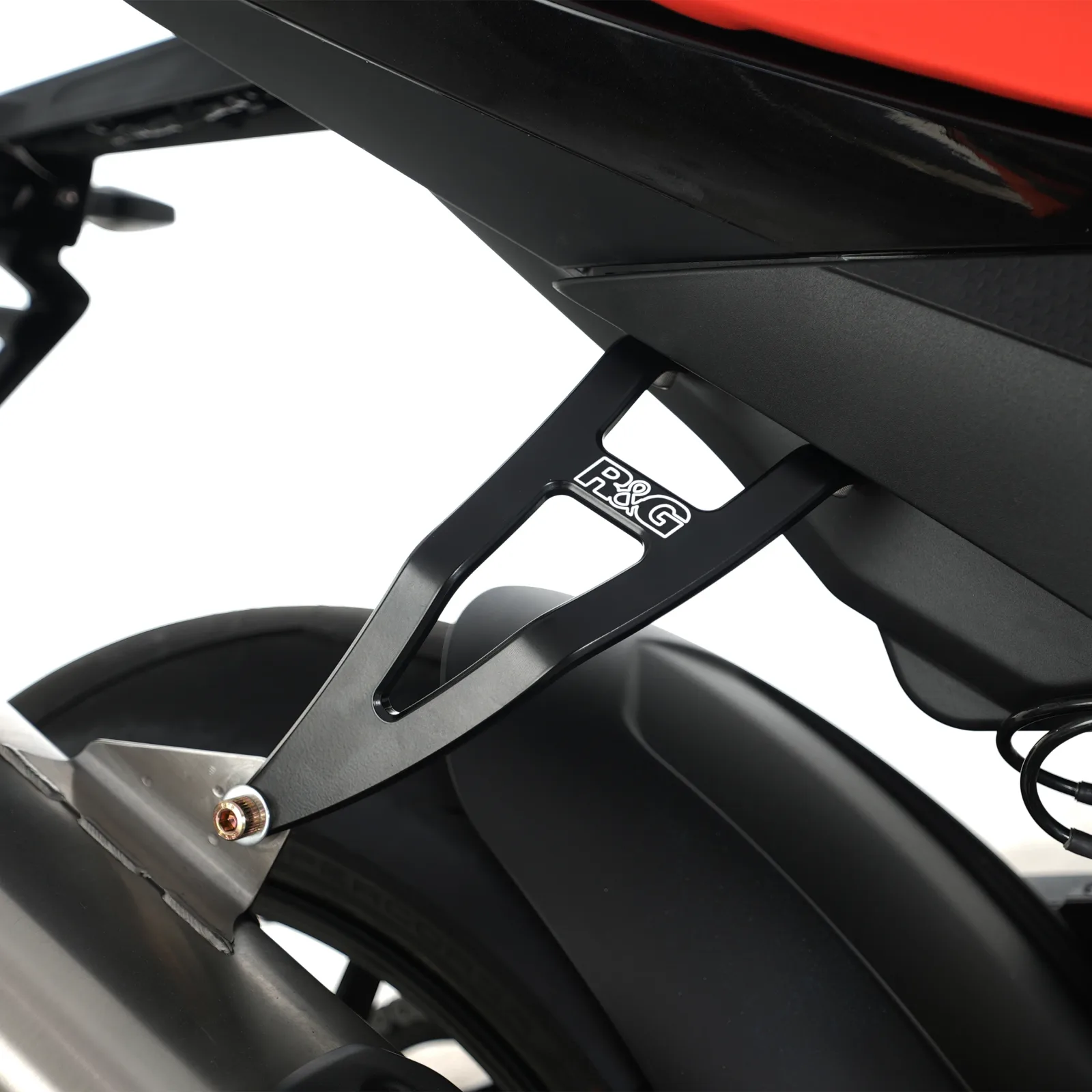R&G Държач за ауспух за Aprilia RSV4 1100 Factory (2019–2024), Tuono V4 1100 RR (2021–2023) и др. (EH0091BKA)