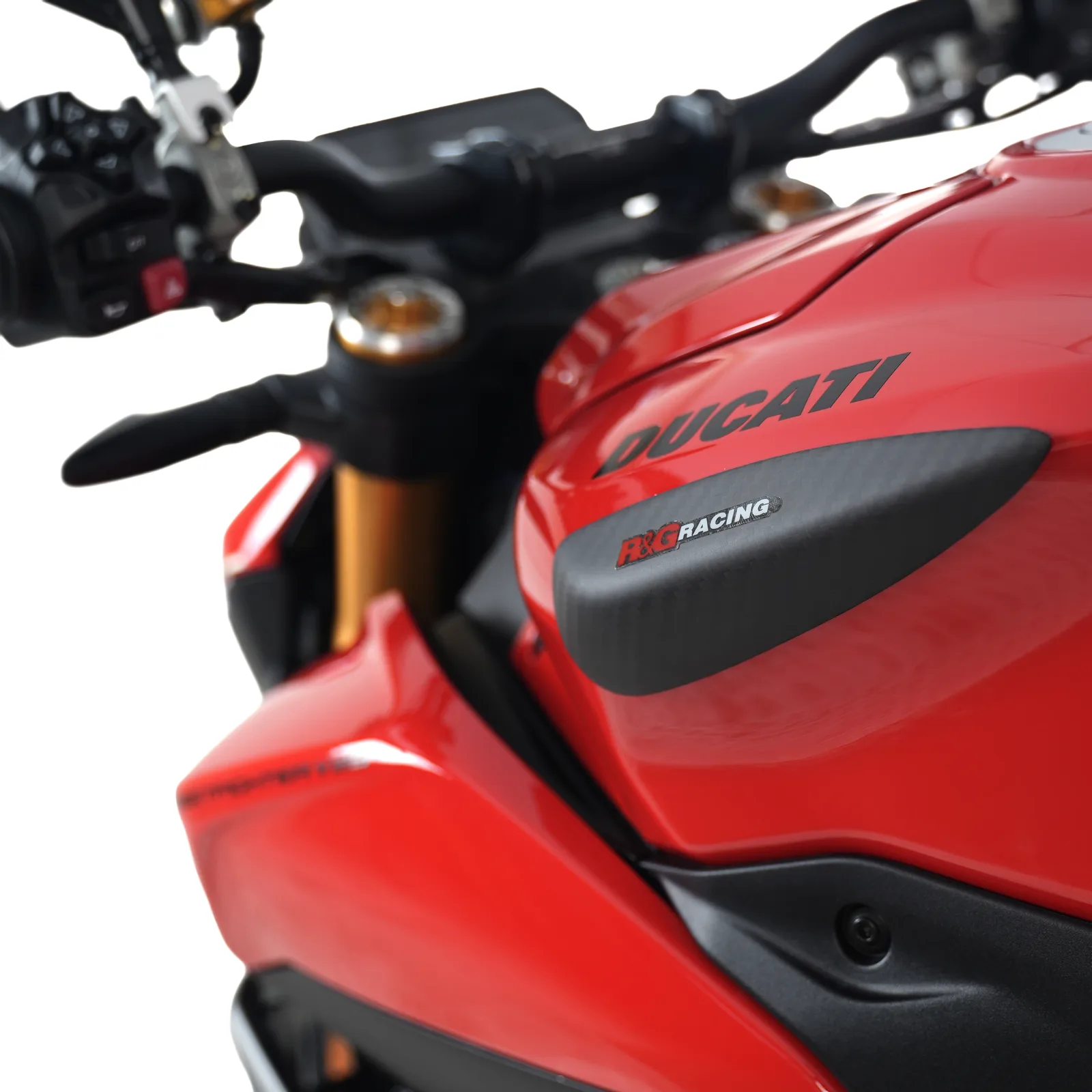 R&G Карбонови слайдери за резервоар за Ducati Panigale V2 (2025+), Streetfighter V2 (2025+), Panigale V2 S (2025+) и др.