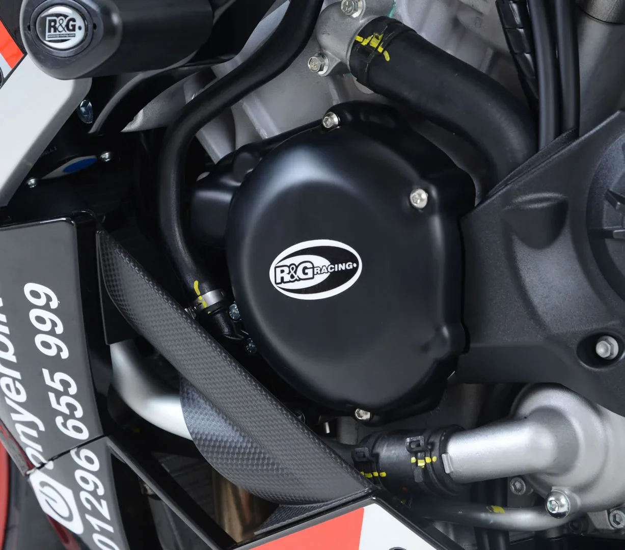 R&G Комплект протектори за двигател за Aprilia RSV4 RR (2015–2019), RSV4 RF (2015–2019), Tuono V4 1100 RR (2018–2020) и др.