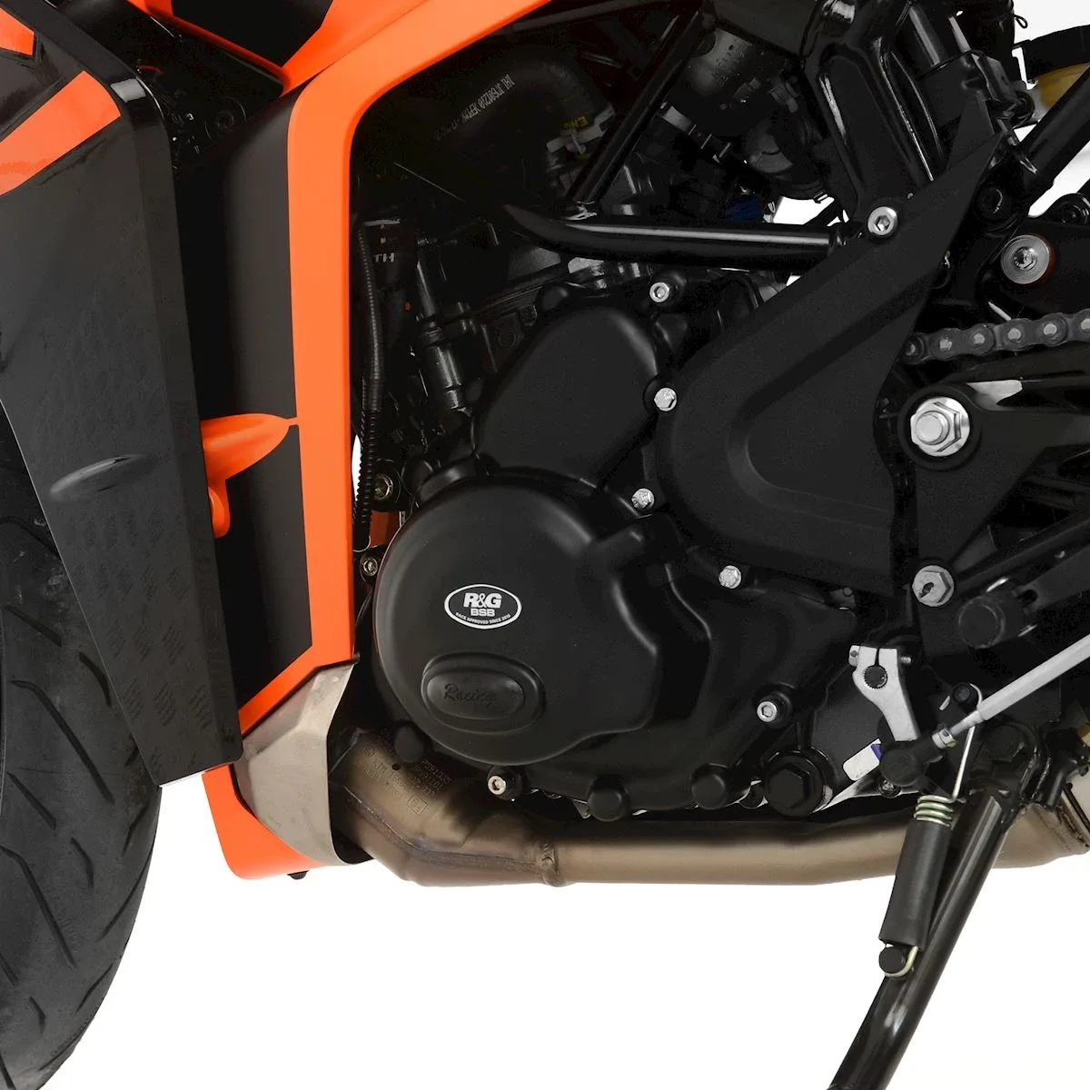 R&G Комплект протектори за двигател за KTM 390 Duke (2016–2023), RC 390 (2016–2021), 250 Duke (2017–2023) (KEC0095R)