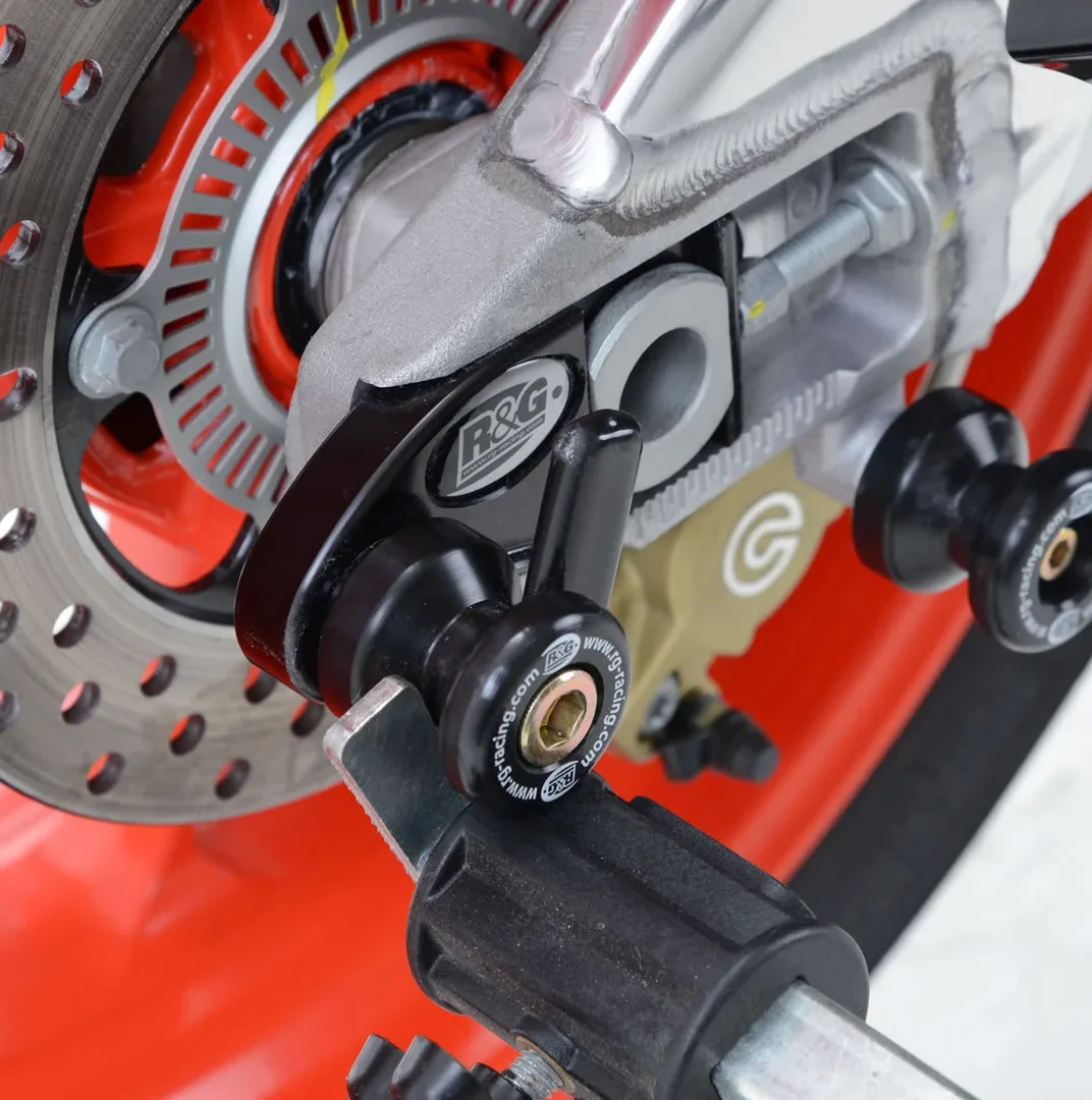 R&G Комплект ролки/адаптори за задна стойка (изнесени) за Aprilia RSV4 R (2009–2014), RSV4 Factory (2009–2014), Tuono V4 R (2011–2014) и др.
