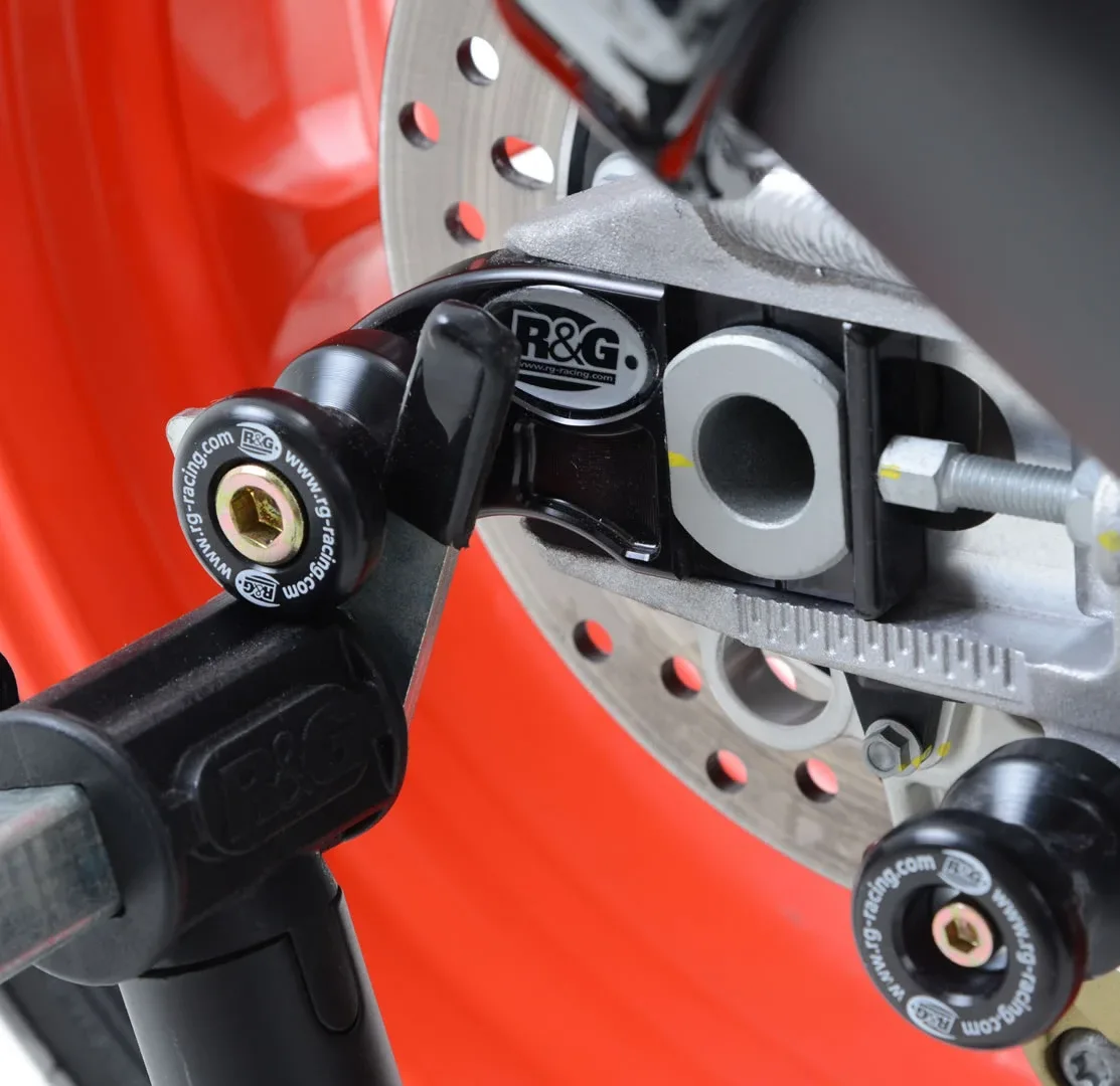 R&G Комплект ролки/адаптори за задна стойка (изнесени) за Aprilia RSV4 R (2009–2014), RSV4 Factory (2009–2014), Tuono V4 R (2011–2014) и др.