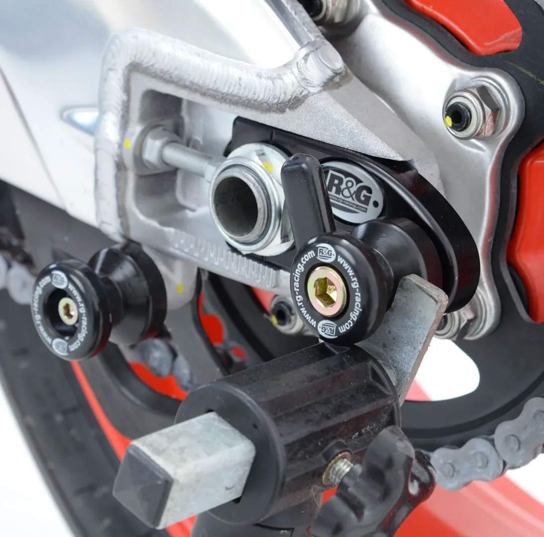 R&G Комплект ролки/адаптори за задна стойка (изнесени) за Aprilia RSV4 R (2009–2014), RSV4 Factory (2009–2014), Tuono V4 R (2011–2014) и др.