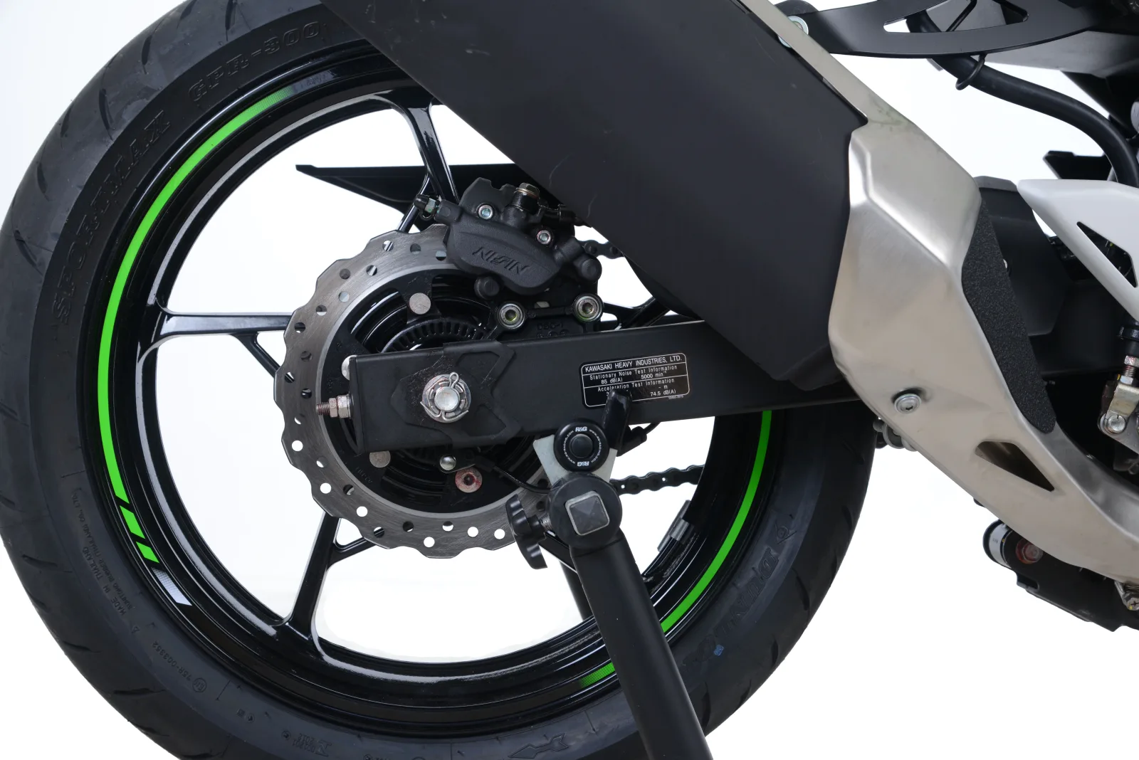 R&G Комплект ролки/адаптори за задна стойка за Kawasaki Ninja 400 (2018+), Ninja 250 (2018–2020), Z400 (2019–2020), Z500 (2024+) и др.