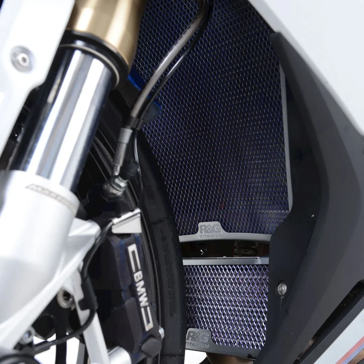 R&G Предпазна решетка за маслен радиатор (титан) за BMW S 1000 RR (2019–2024), S 1000 R (2021+), M 1000 RR (2021–2024), M 1000 R (2023+)