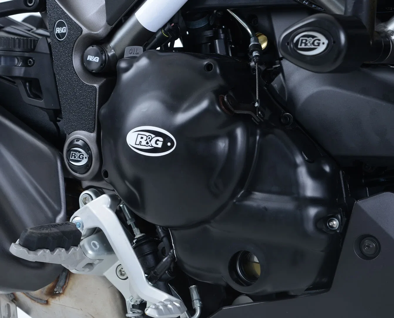 R&G Протектор за двигател (дясна страна) за Ducati SuperSport 1000DS (1999), Hypermotard 821 (2013–2015), Hyperstrada 821 (2013–2015) и др.