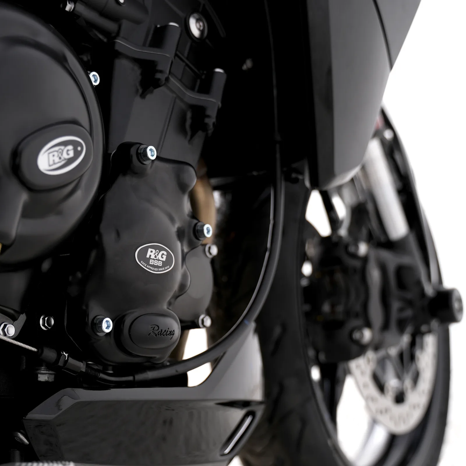 R&G Протектор за двигател Race (дясна страна) за Triumph Daytona 675 (2013–2016), Daytona Moto2 765 (2020), Tiger Sport 800 (2025+) и др.