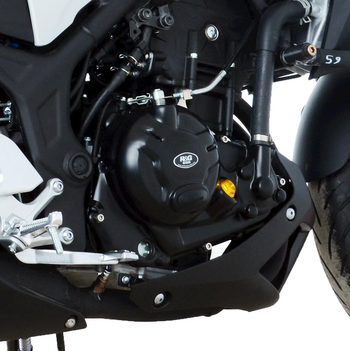 R&G Протектор за двигател Race (дясна страна) за Yamaha YZF-R3 (2015–2024), MT-03 (2016–2025)