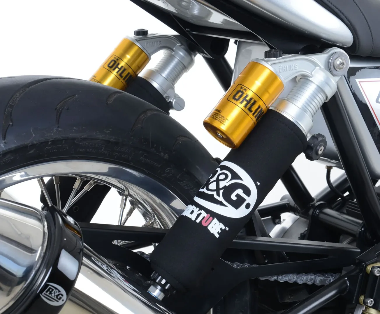 R&G Протектори за амортисьори Shocktube (чифт) за Honda CB 1300, Yamaha XJR 1300 (до 2014), Rieju Marathon 125, Honda CB 1100 (2013–2018) и др.
