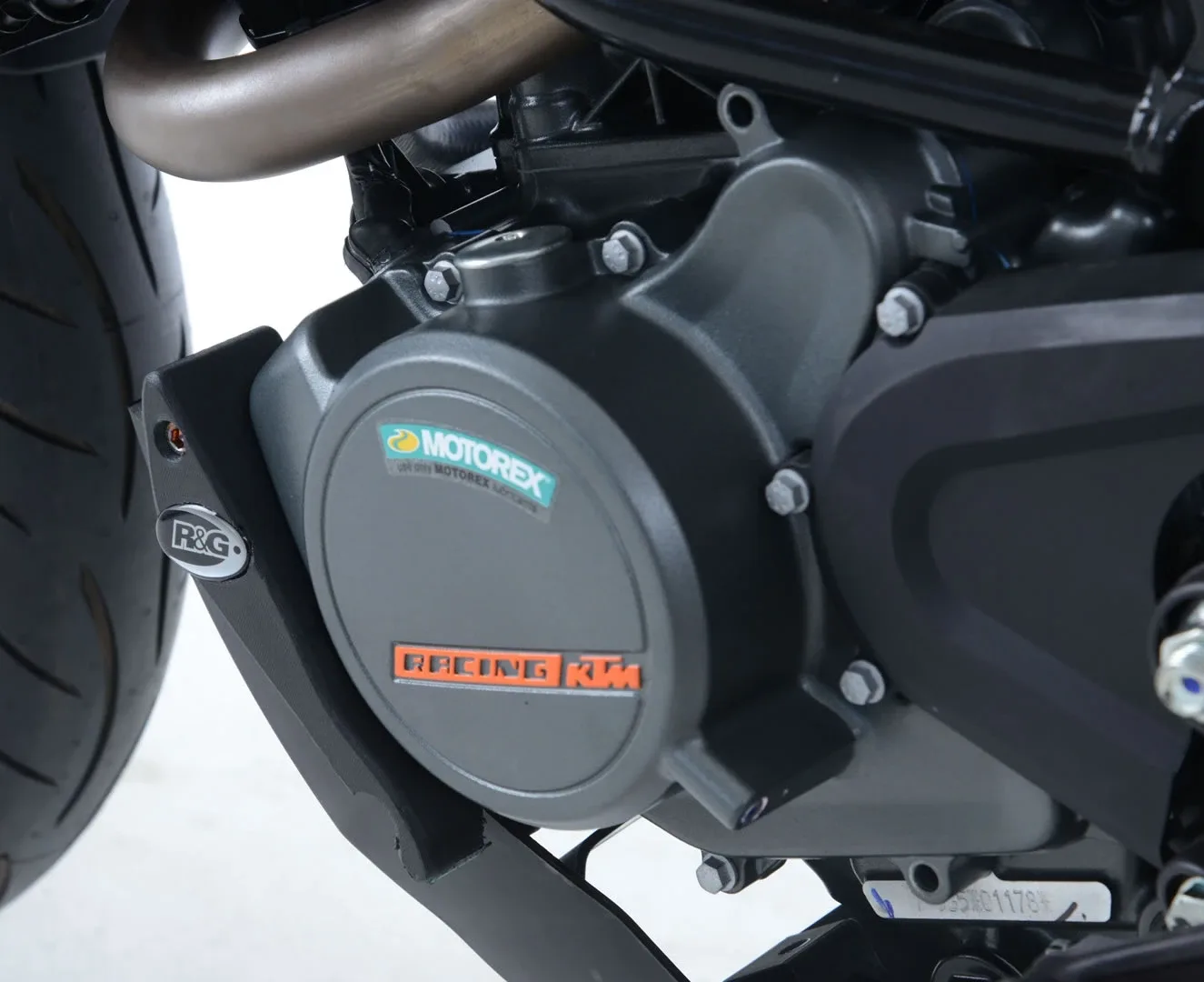 R&G Слайдер за двигател (лява страна) за KTM 125 Duke (2017–2023), Husqvarna Svartpilen 125 (2021–2023)