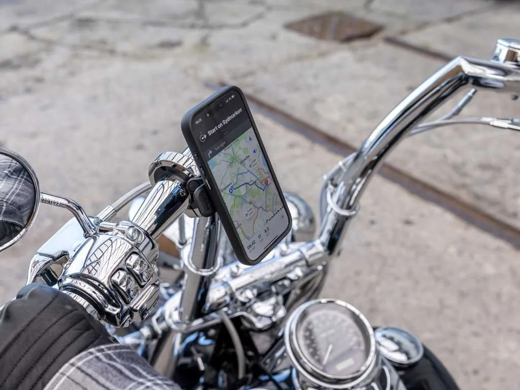Стойка за телефон за кормило с голям диаметър Quad Lock Handlebar Mount PRO Chrome Large