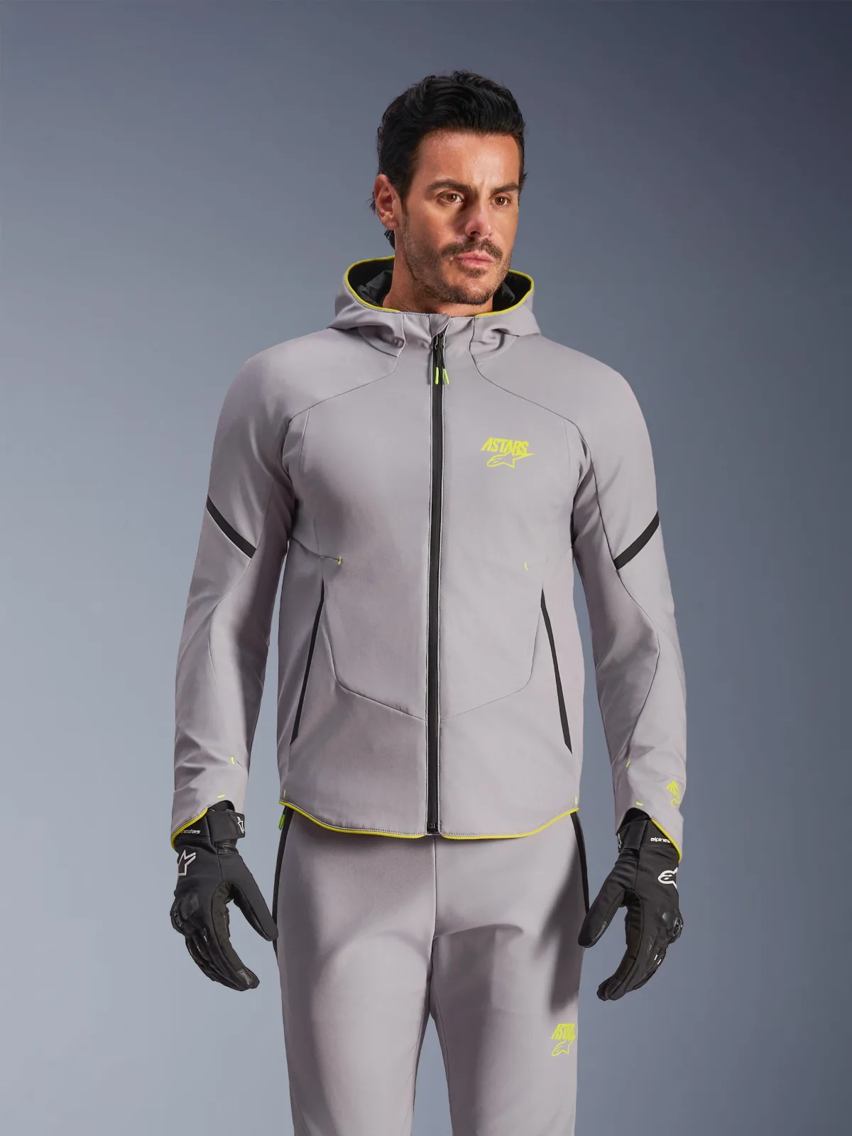 Текстилно яке Alpinestars Aeroshell Waterproof Mid Gray Yellow Fluo