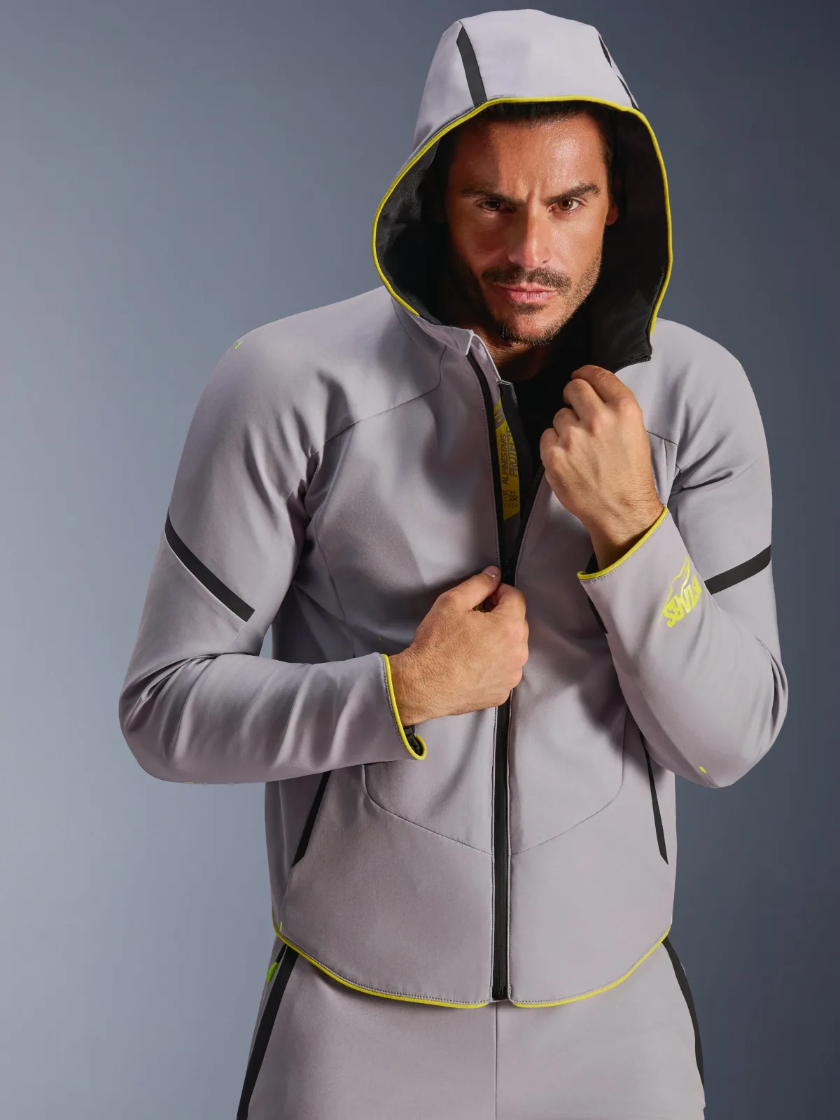 Текстилно яке Alpinestars Aeroshell Waterproof Mid Gray Yellow Fluo