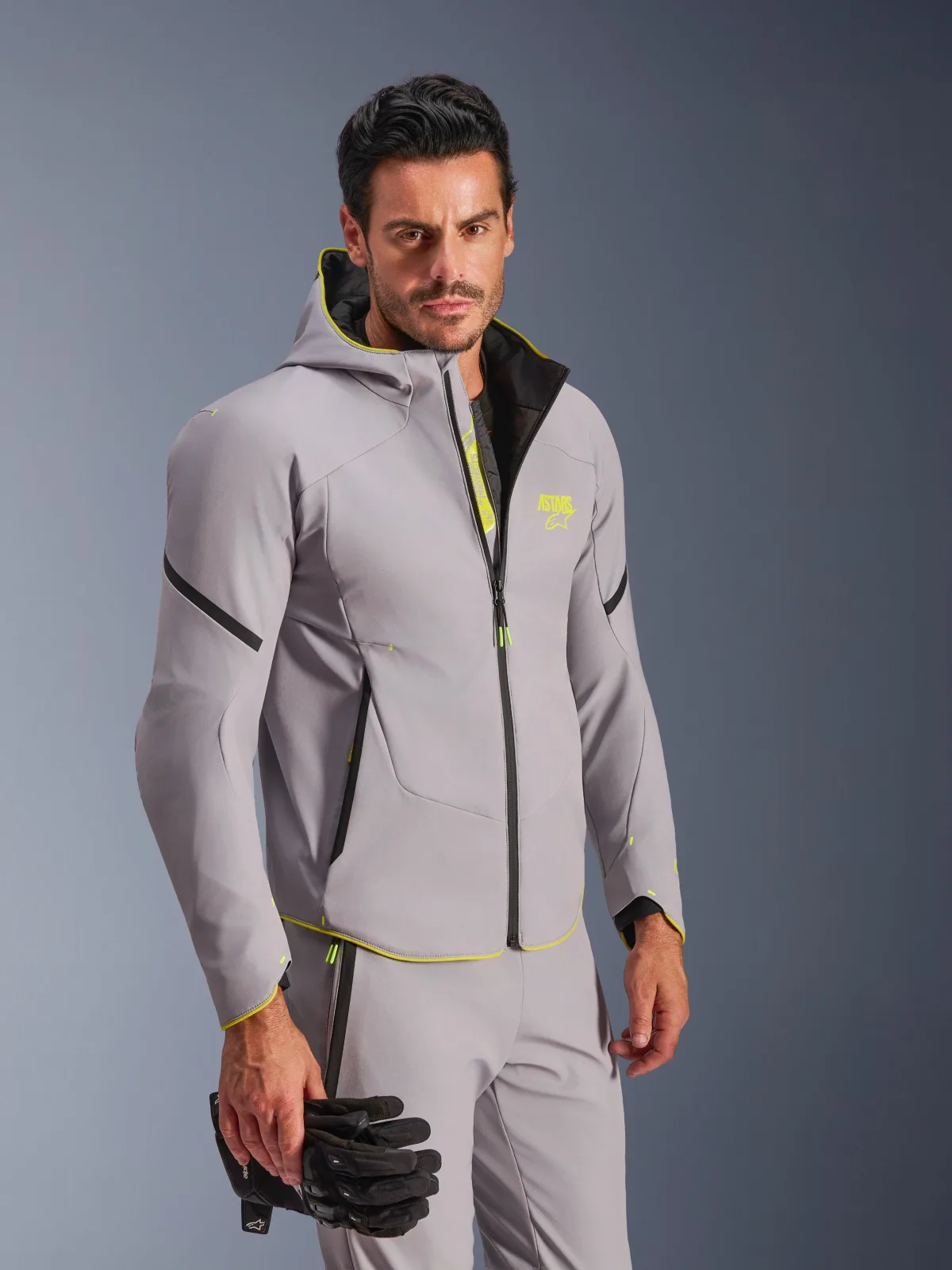 Текстилно яке Alpinestars Aeroshell Waterproof Mid Gray Yellow Fluo