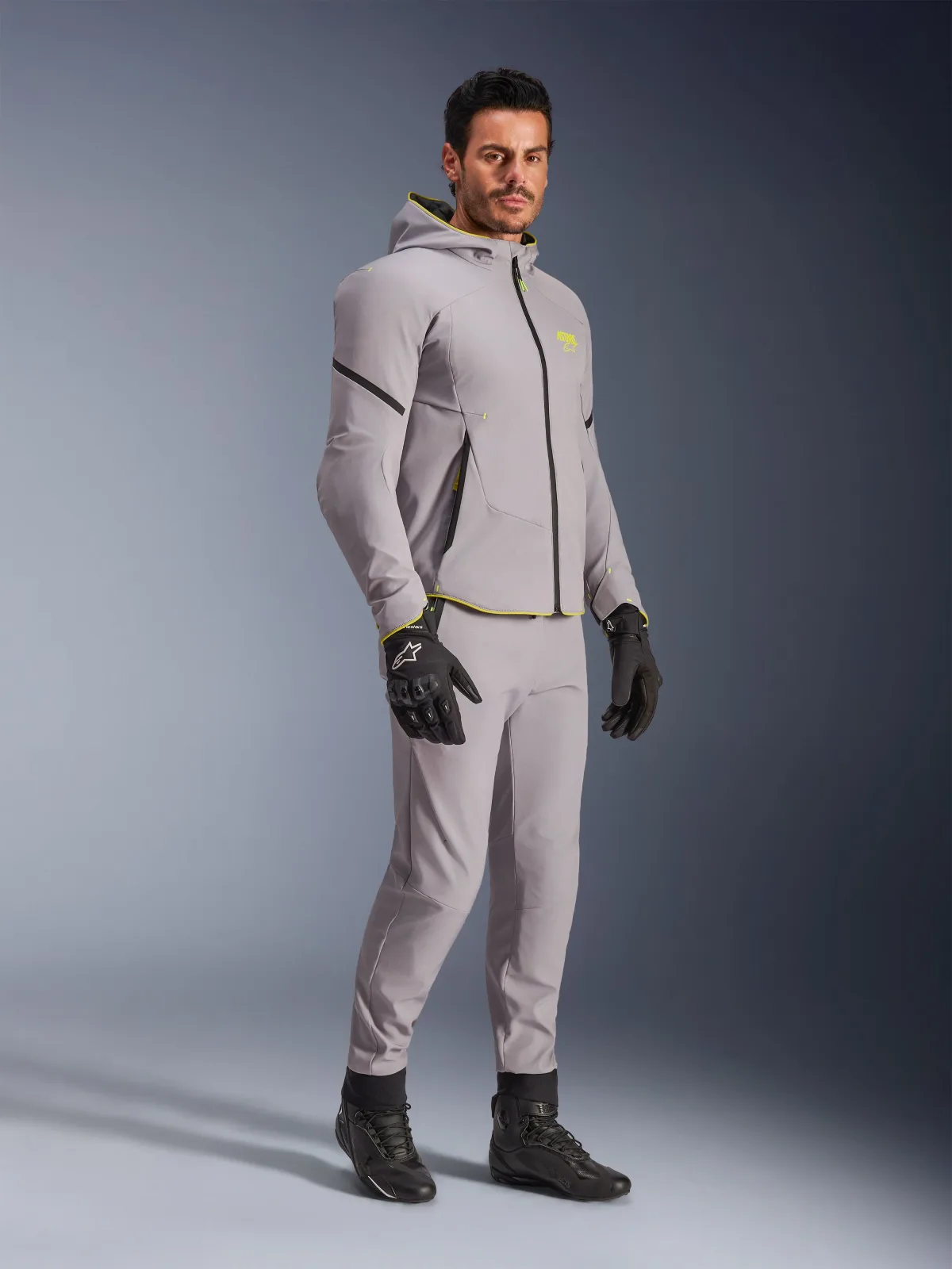 Текстилно яке Alpinestars Aeroshell Waterproof Mid Gray Yellow Fluo