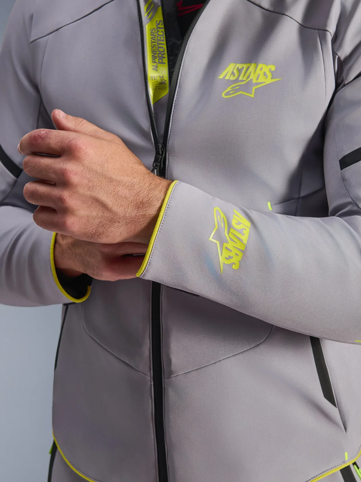Текстилно яке Alpinestars Aeroshell Waterproof Mid Gray Yellow Fluo