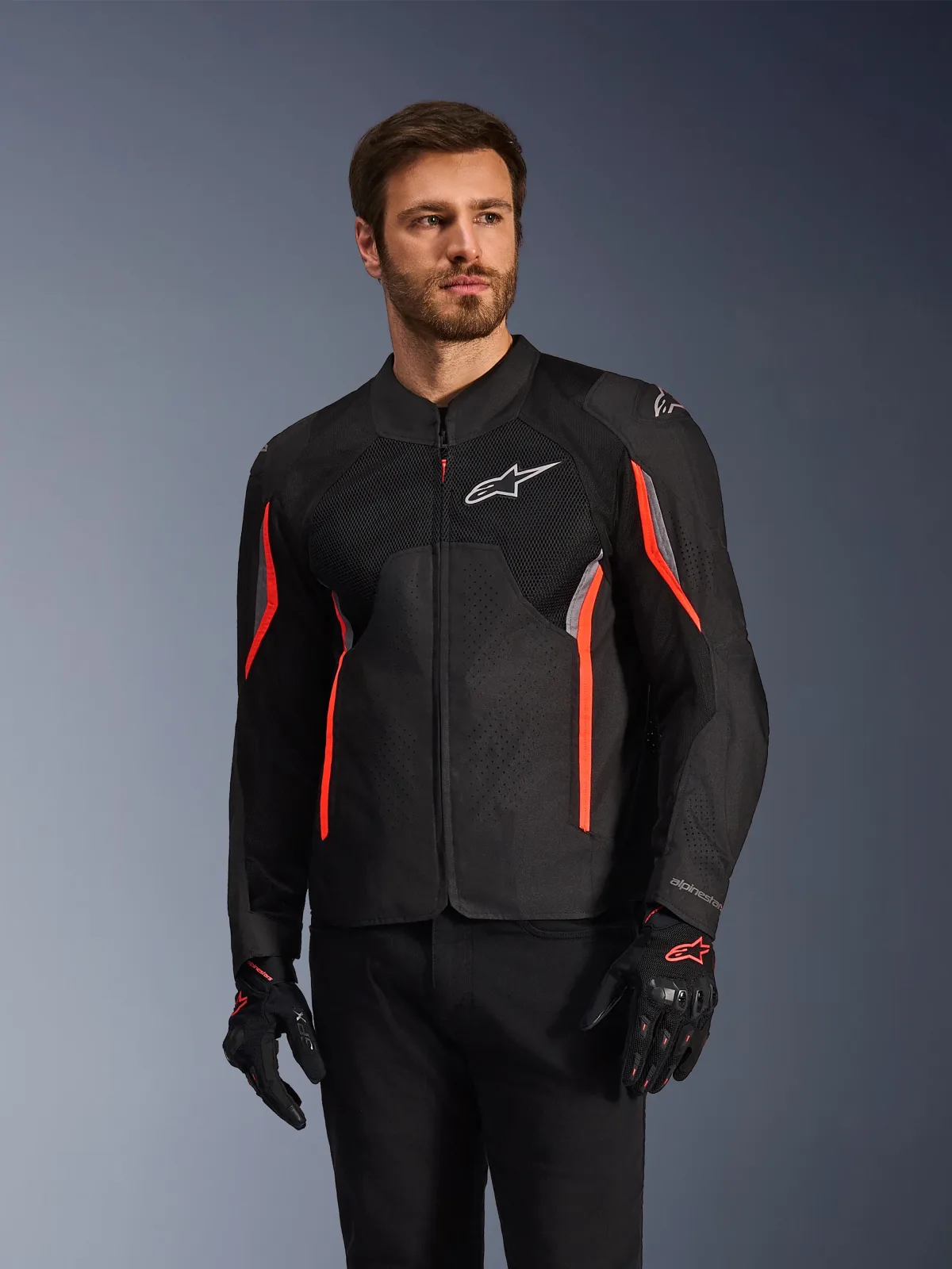 Текстилно яке Alpinestars AST V3 Air Black Dark Gray Red Fluo